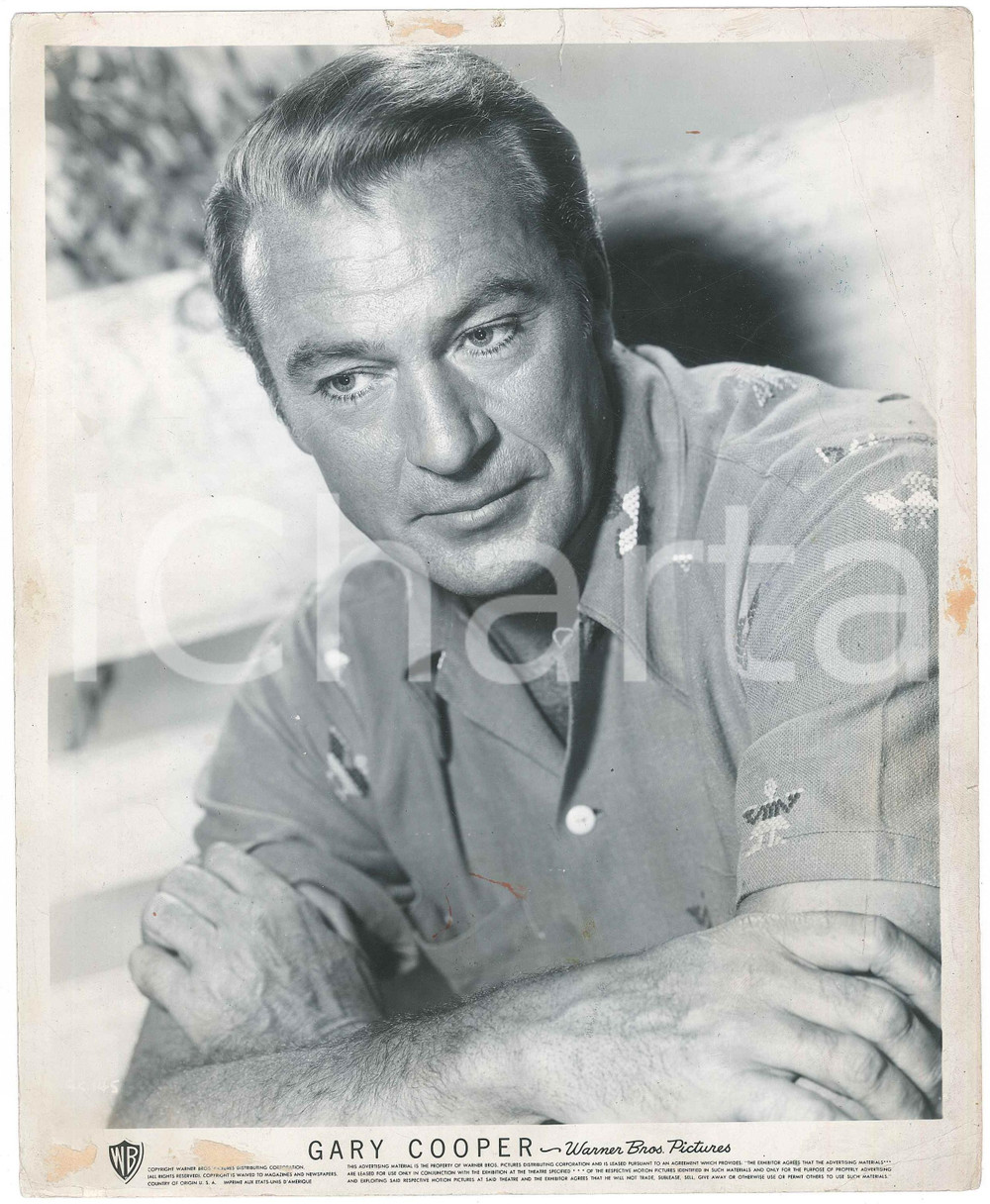 Fotografia d epoca originale 1951 USA CINEMA WESTERN Gary COOPER  Ritratto  Foto DANNEGGIATA 20x26 cm 1