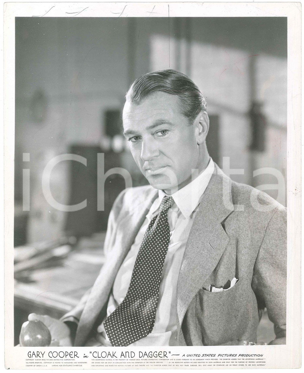 Fotografia d epoca originale 1946 USA CINEMA Gary COOPER in Cloak and Dagger  Foto PARAMOUNT 20x26 cm 1