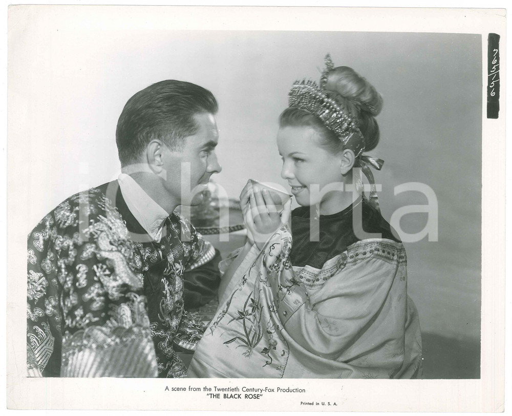 Fotografia d epoca originale 1950 CINEMA Film The Black Rose  Tyrone POWER CÃ©cile AUBRY Photo 26x20 cm 1