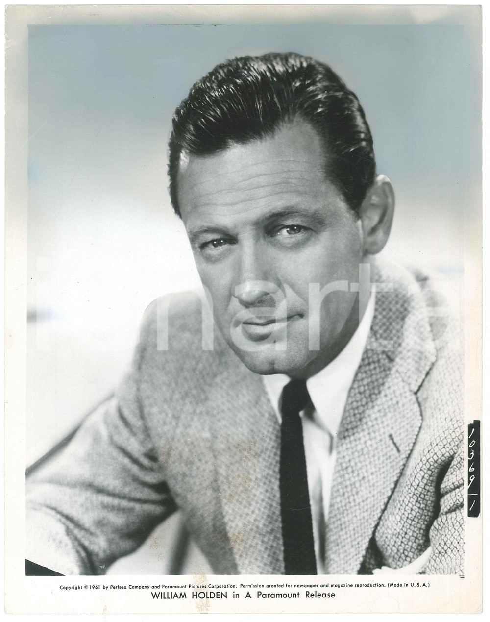 1961 USA CINEMA William HOLDEN - Ritratto - Foto PARAMOUNT 20x26 cm