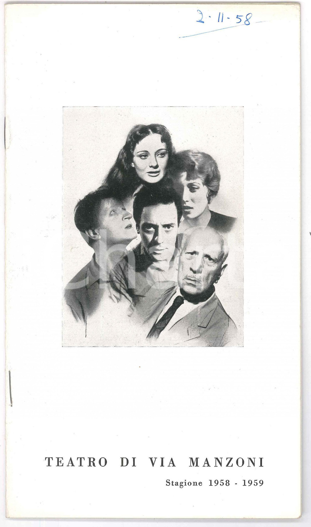 Materiale pubblicitario d’epoca 1958 MILANO Teatro di via Manzoni  Programma John OSBORNE Look back in anger 1