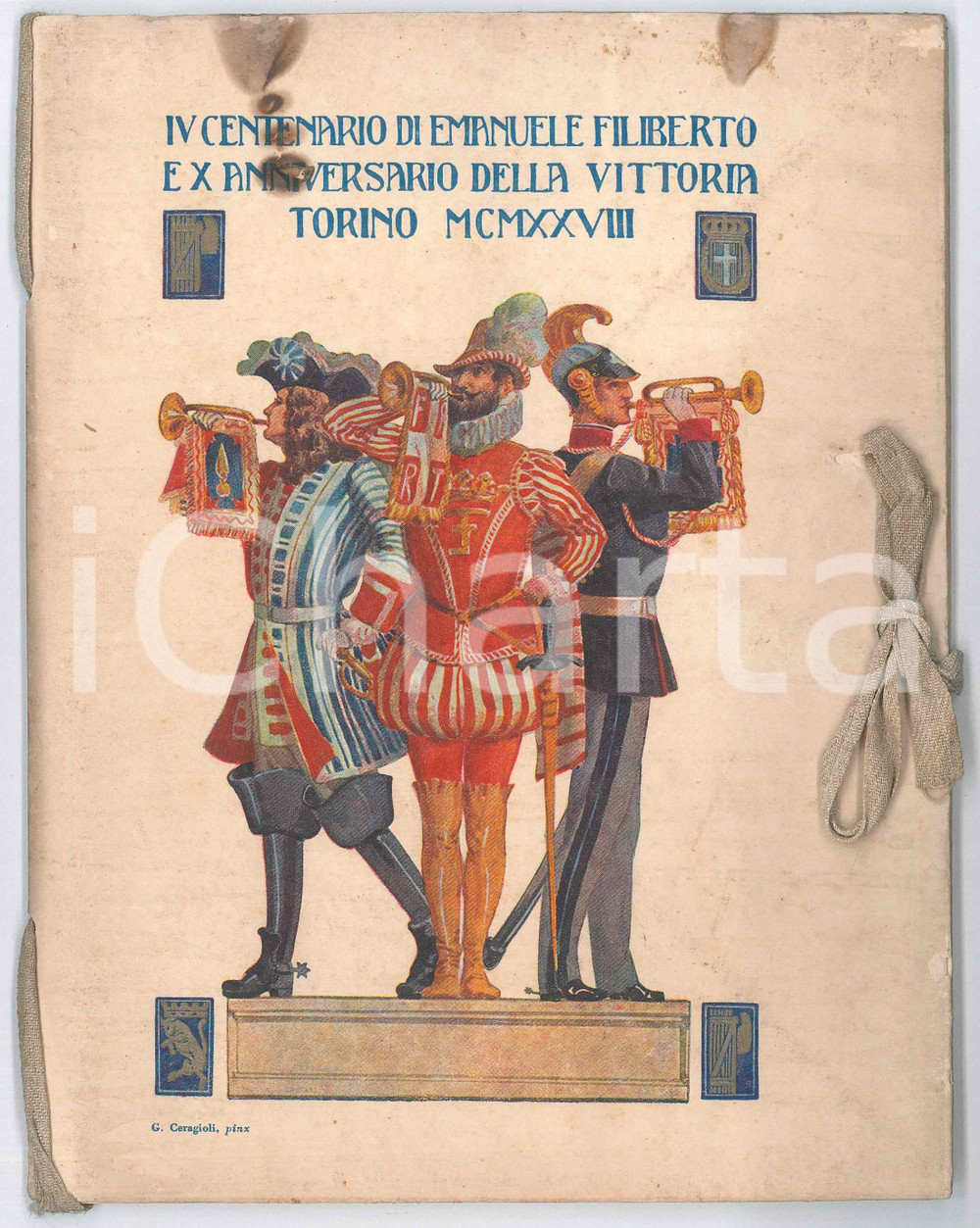 Libro, pubblicazione d epoca 1928 TORINO IV Centenario Emanuele Filiberto X Anniversario della Vittoria 29 pp 1