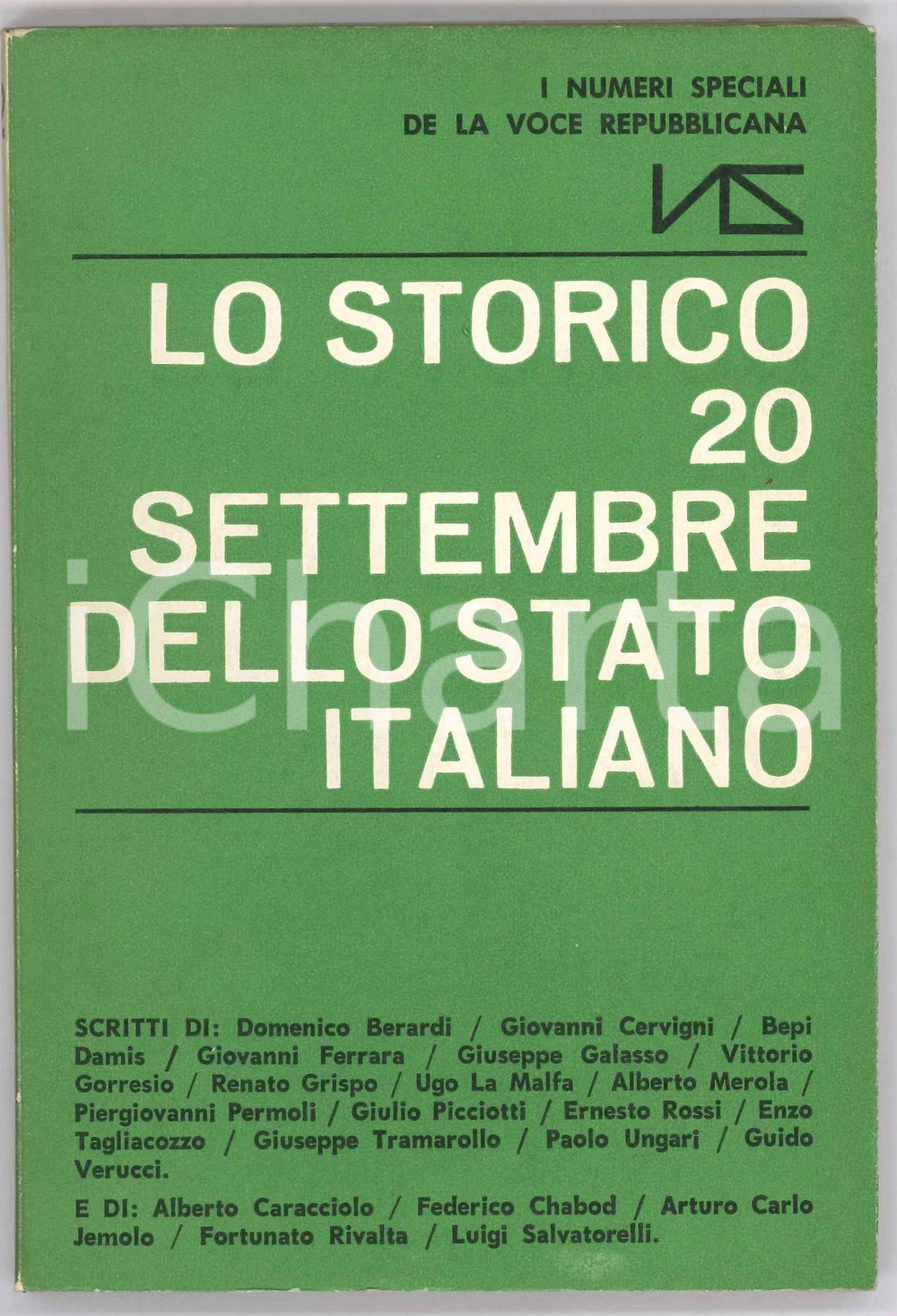 Libro, pubblicazione d epoca 1965 ca VOCE REPUBBLICANA Lo storico 20 Settembre dello Stato Italiano 1