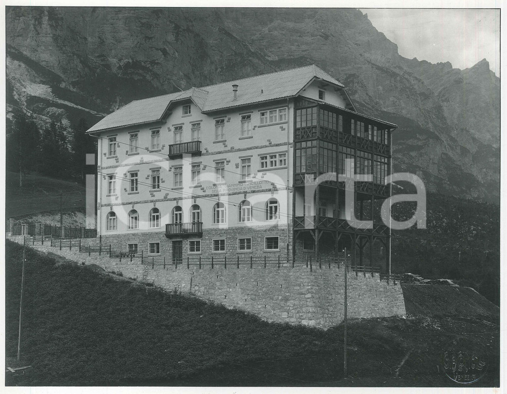 Fotografia d epoca originale 1935 ACQUABONA / CORTINA D AMPEZZO Colonia Giannino Ancillotto Foto 26x20 1
