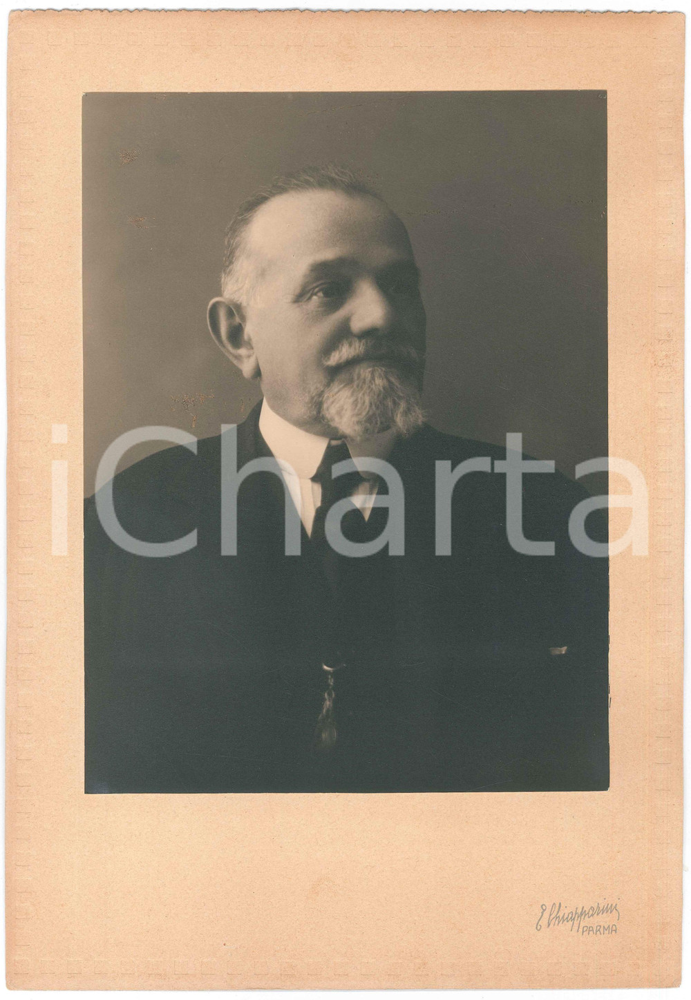Fotografia d epoca originale 1925 ca PARMA Ritratto maschile  Fotografia E. CHIAPPARINI 23x33 cm 1
