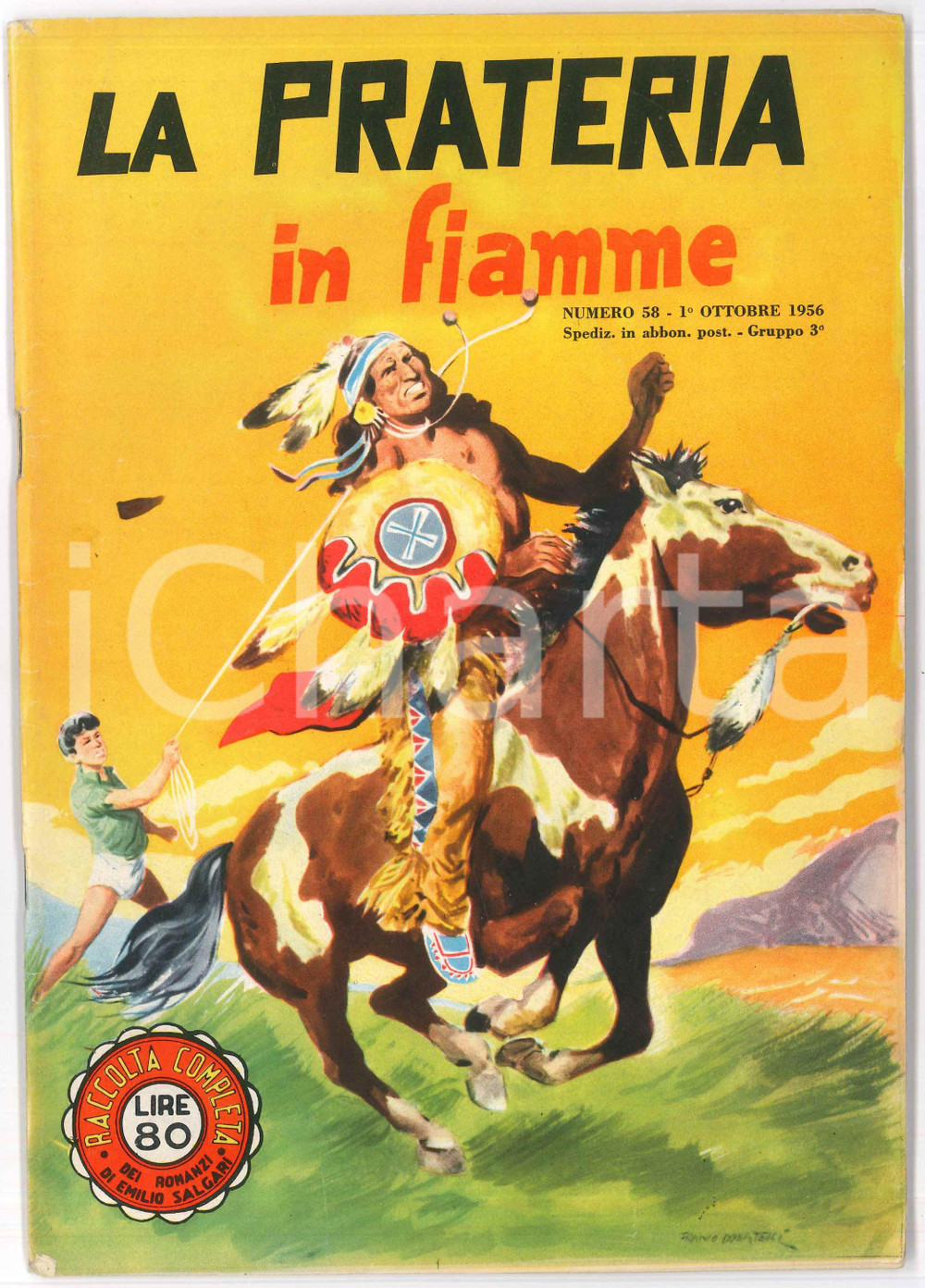 Libro, pubblicazione d epoca 1956 FUMETTI Albi Emilio SALGARI  La prateria in fiamme  nÂ° 58 1