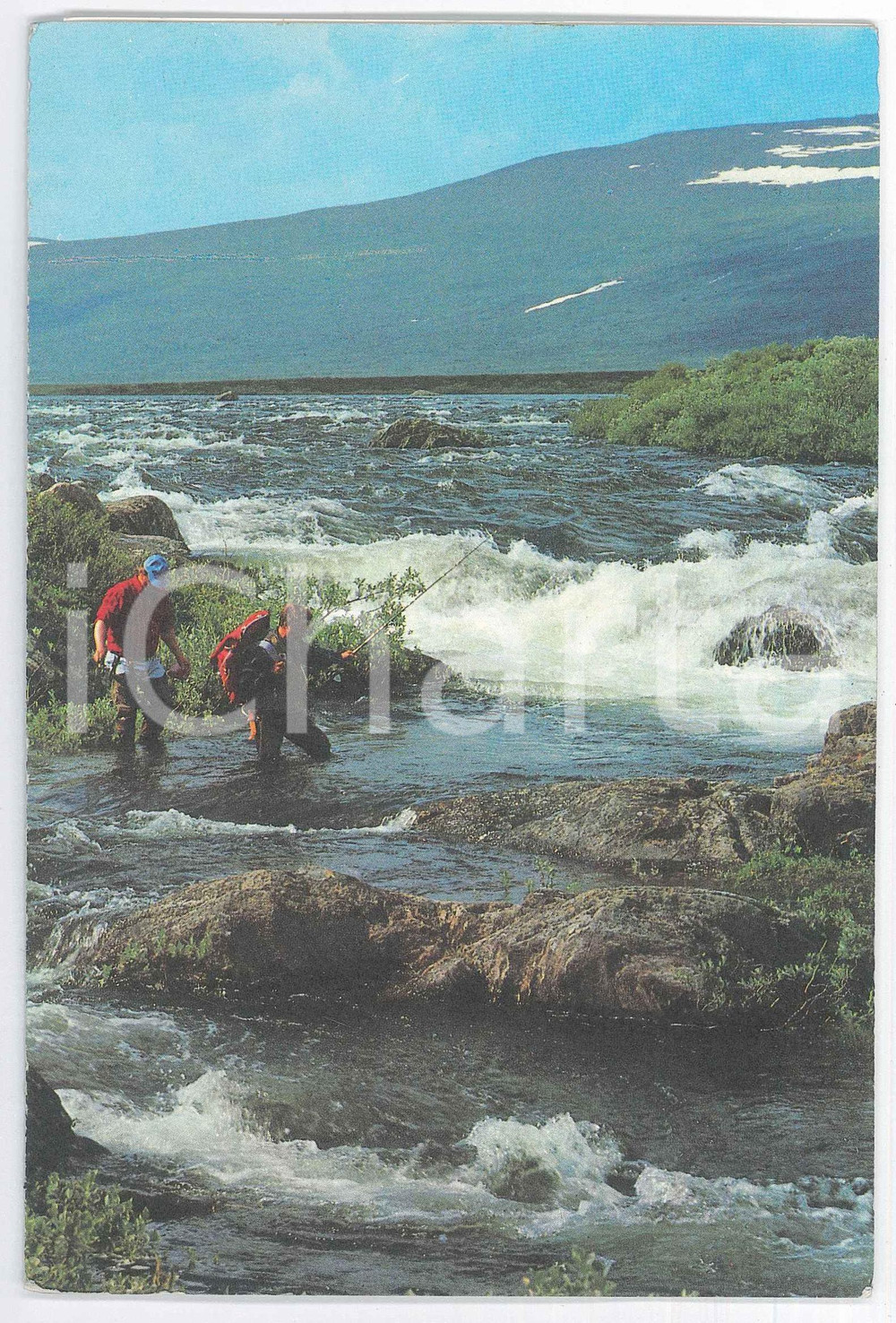 Oggetto da collezione cartaceo 1980 ca SAS Scandinavian Airlines  MenÃ¹ illustrato Angling in Northern Sweden 1