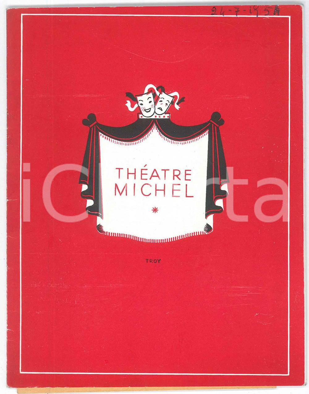 Materiale pubblicitario d’epoca 1954 PARIS  THEATRE MICHEL  Michel AndrÃ© Le coin tranquille Programme 1