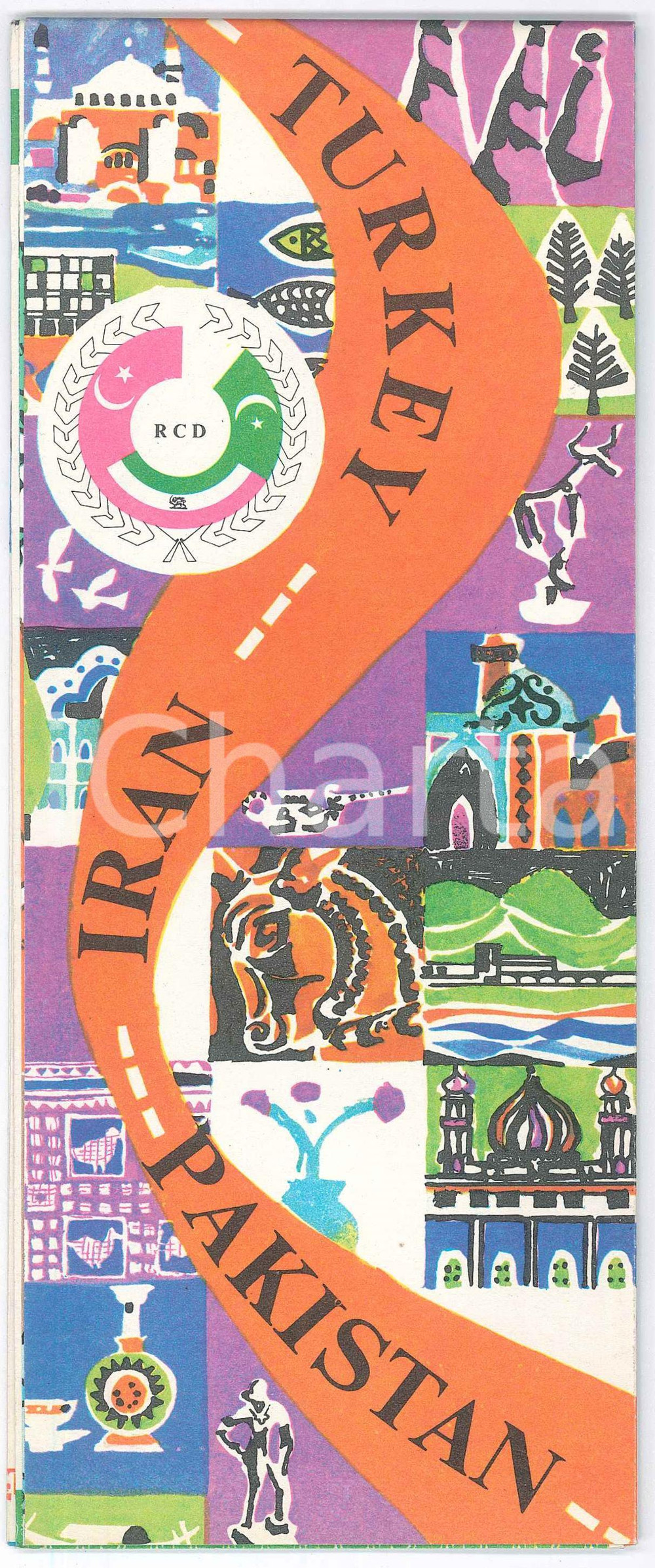 Materiale pubblicitario d’epoca 1967  TOURISM  TURKEY  IRAN  PAKISTAN Vintage Brochure with map  English 1