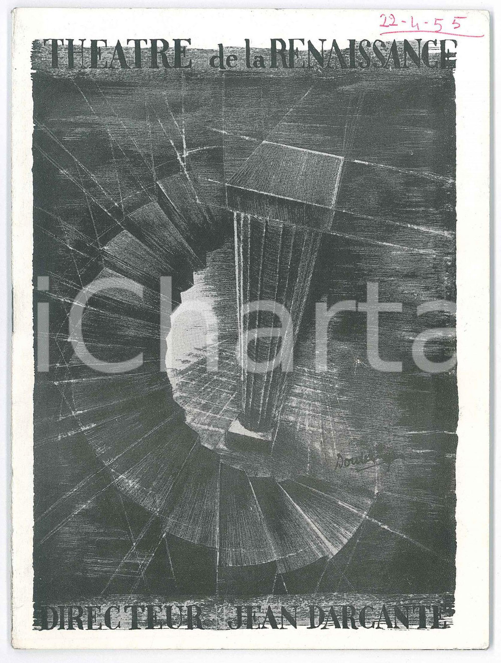 Materiale pubblicitario d’epoca 1955 PARIS ThÃ©Ã¢tre de la Renaissance  Jean RENOIR Orvet Programme 1