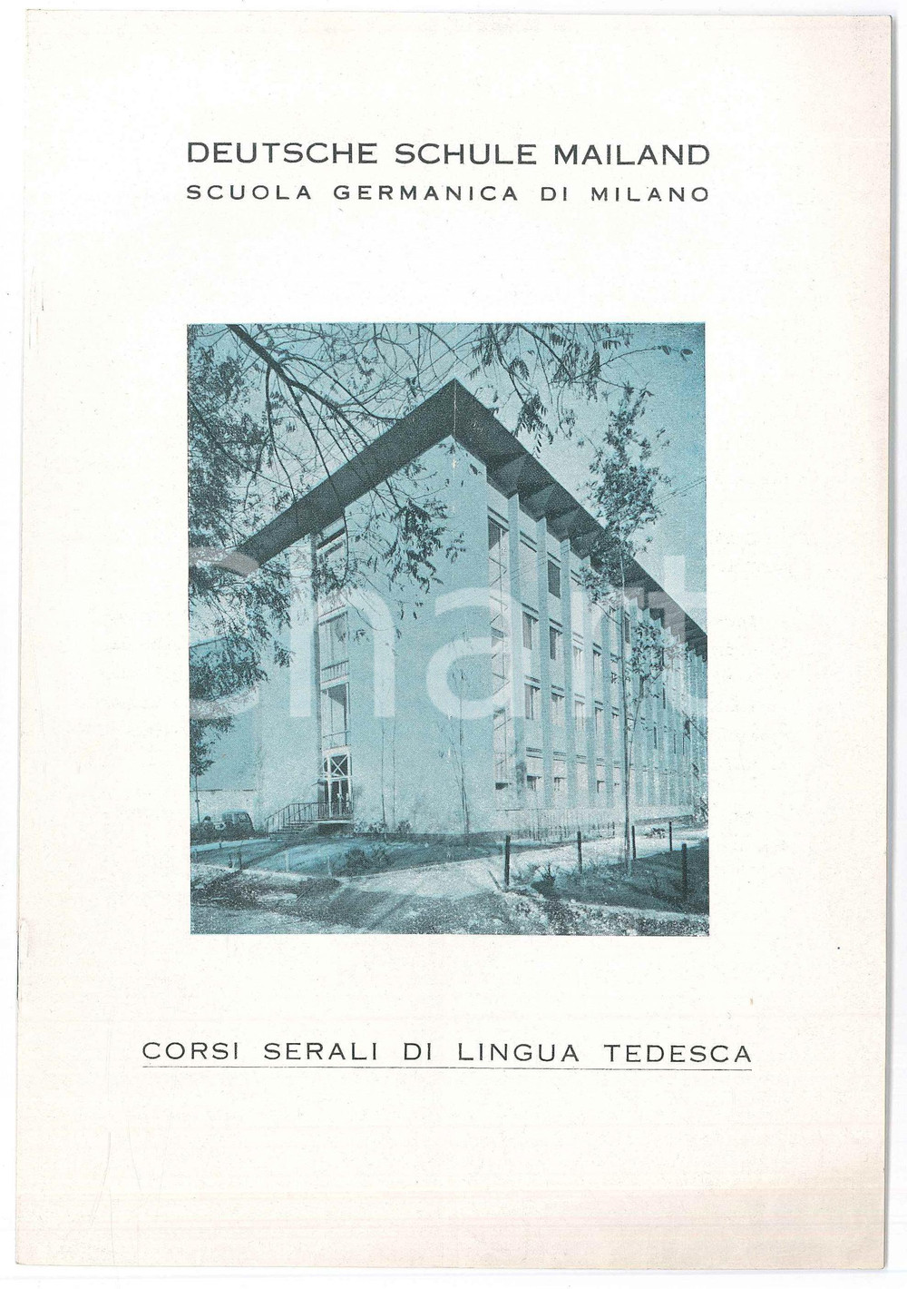 Libro, pubblicazione d epoca 1958 MILANO Scuola Germanica  DEUTSCHE SCHULE  Corsi serali lingua tedesca 1