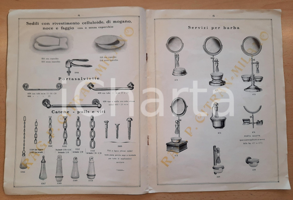 Materiale pubblicitario d’epoca 1928 MILANO Rag. P. CITRAN  Ingegneria sanitaria  Catalogo ILLUSTRATO 1