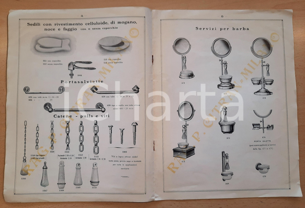 Materiale pubblicitario d’epoca 1928 MILANO Rag. P. CITRAN  Ingegneria sanitaria  Catalogo ILLUSTRATO 1