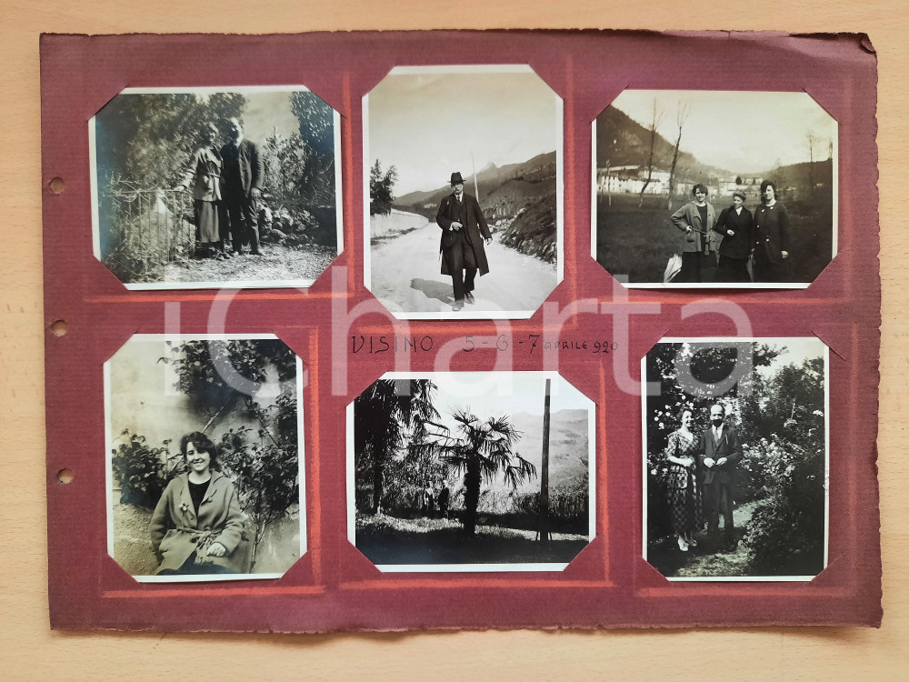 Fotografia d epoca originale 1920 VISINO CO Ritratti di famiglia in vacanza  6 fotografie 1