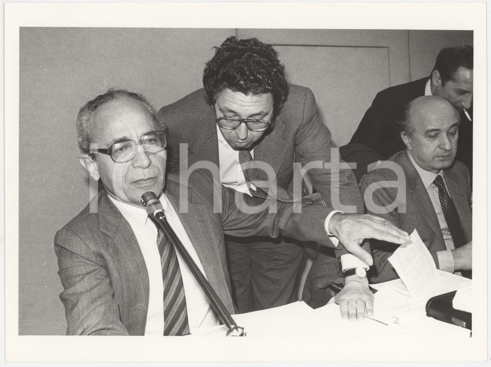 Fotografia d epoca originale 1985 ca DEMOCRAZIA CRISTIANA  Virginio ROGNONI Roberto MAZZOTTA Ciriaco DE MITA 1