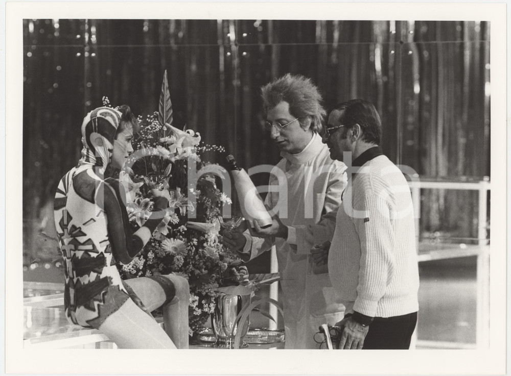 Fotografia d epoca originale 1985 RAI DUE Il tastomatto  Pippo FRANCO Enzo TRAPANI Marine JAHAN  Foto 2 1