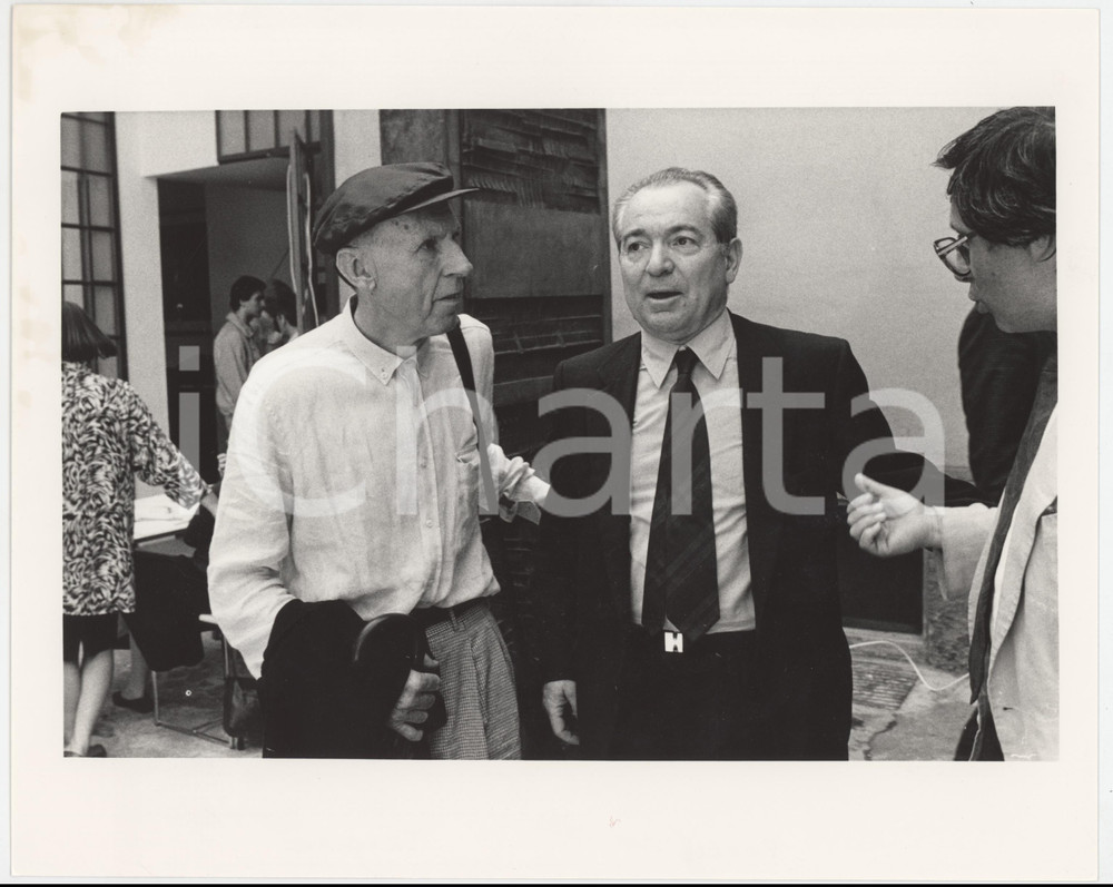 Fotografia d epoca originale 1985 ca COSTUME ITALIA  Eugenio PEGGIO con Ernesto TRECCANI Foto 1