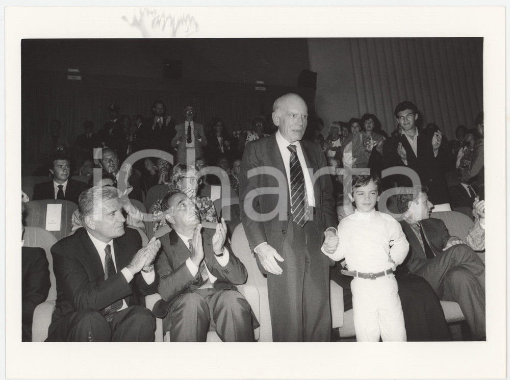 Fotografia d epoca originale 1986 MOSTRA DEL CINEMA VENEZIA Biagio AGNES Sergio ZAVOLI Andrea SPADA Foto 1