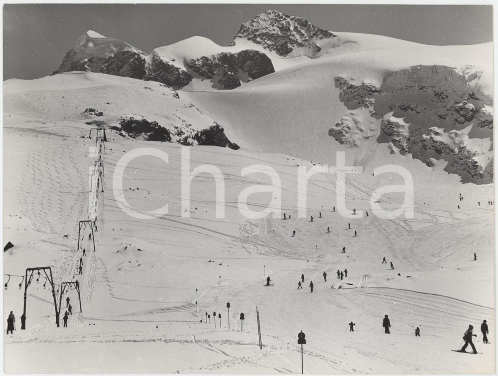 1980 ca SCI - Monte CERVINO - Pista lungo lo skilift FORNET *Foto 24x18 cm
