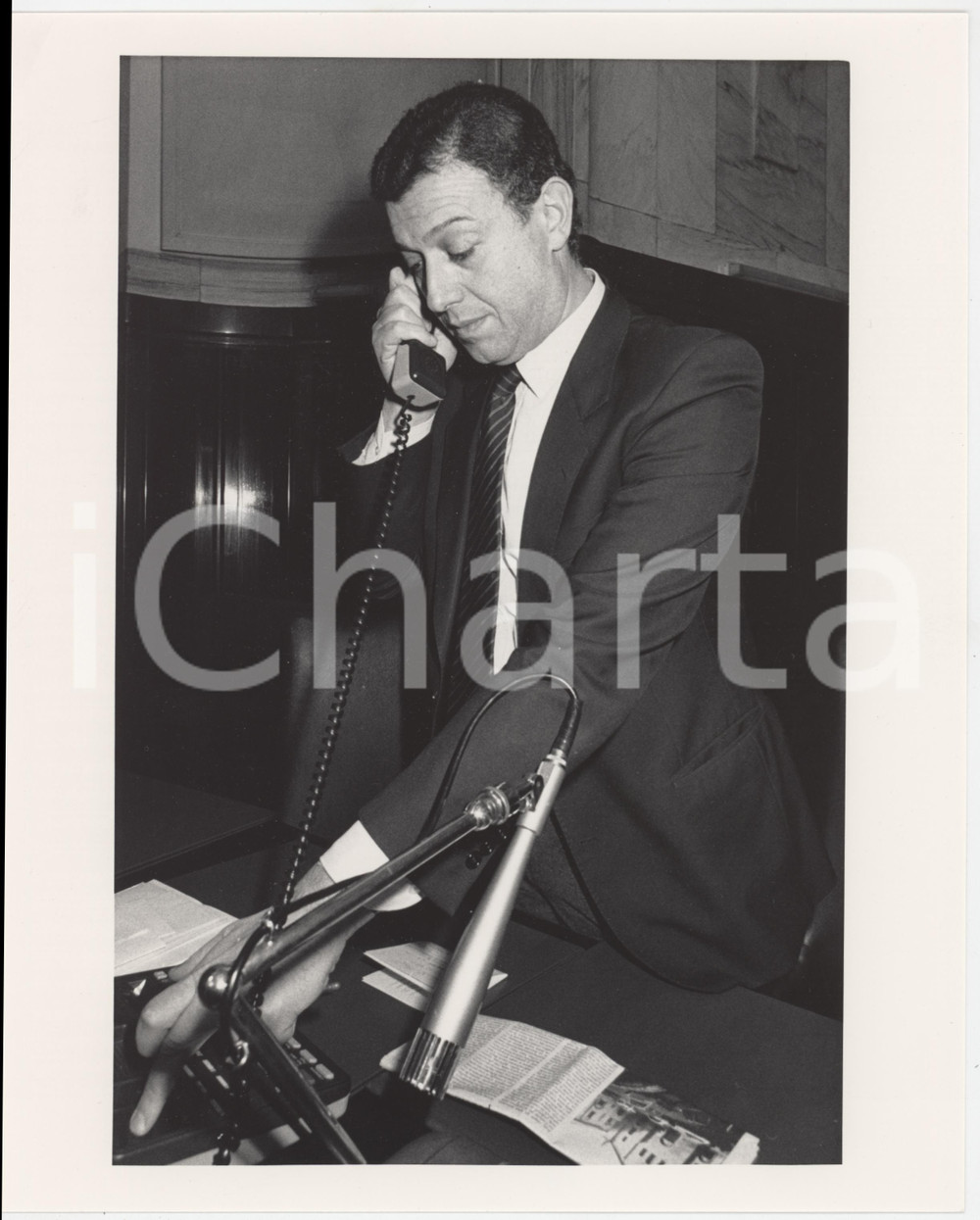 1985 ca POLITICA - PRI - Franco MEANI - Ritratto al telefono *Foto (1)