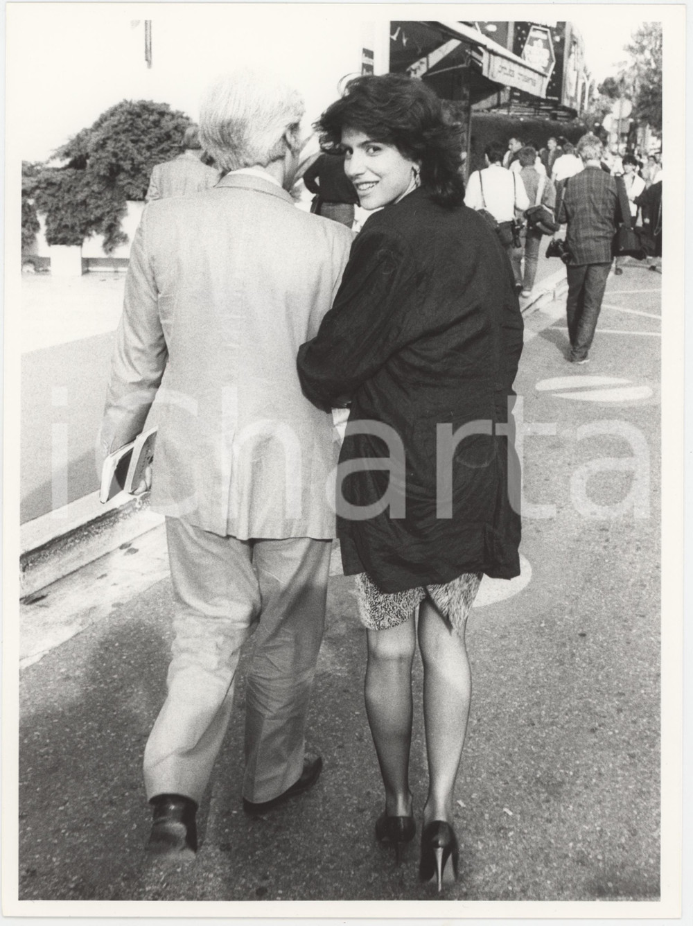 Fotografia d epoca originale 1985 ca CINEMA Jo CHAMPA con il produttore Henry LANGE Foto 1 1
