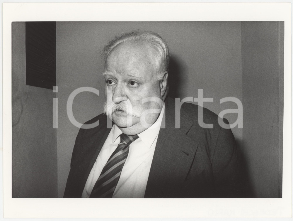 Fotografia d epoca originale 1985 ca POLITICA  MSI  Mario TEDESCHI  Ritratto  Foto 24x18 cm 11 1