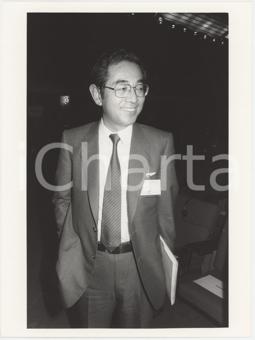 Fotografia d epoca originale 1986 MILANO  BREDA Moritani al convegno Uomini e tecnologie  Foto 18x24 2 1