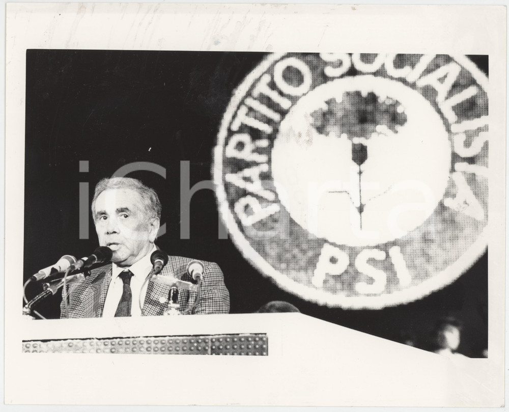 Fotografia d epoca originale 1987 PARTITO SOCIALISTA Enzo TORTORA intervento al XLIV Congresso PSI Foto 1 1