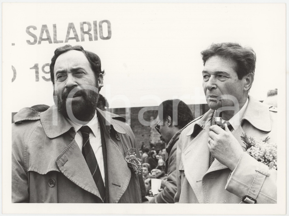 Fotografia d epoca originale 1985 MILANO  PSI Luciano LAMA Ottaviano DEL TURCO durante comizio  Foto 4 1