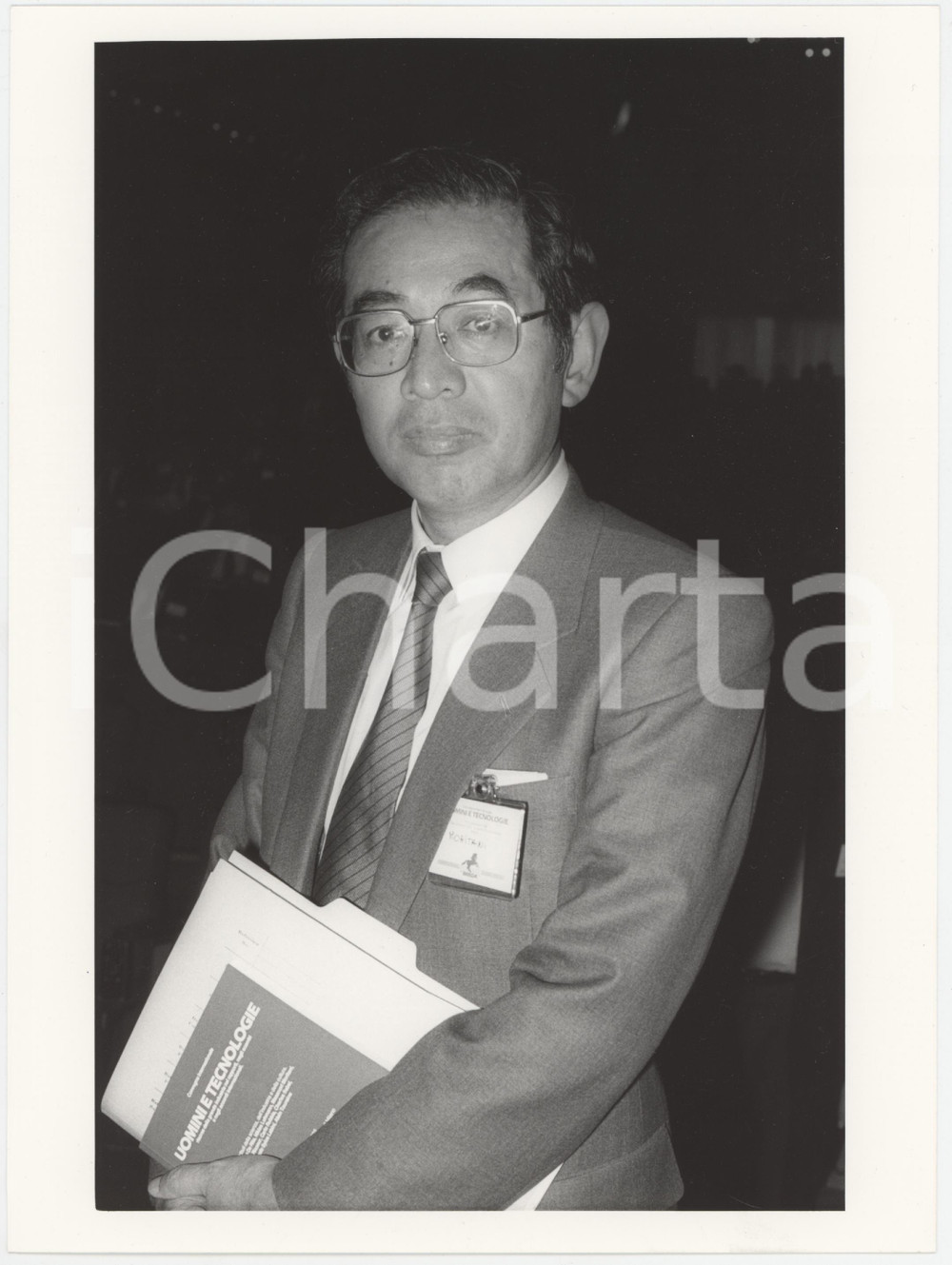 Fotografia d epoca originale 1986 MILANO  BREDA Moritani al convegno Uomini e tecnologie  Foto 18x24 1 1