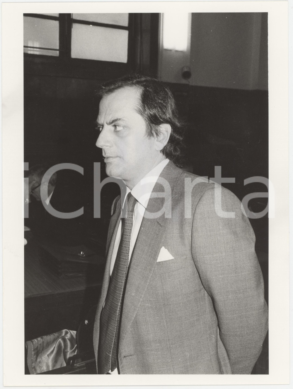 Fotografia d epoca originale 1985 ca MILANO  PROCESSO AMBROSOLI Piersandro MAGNONI Foto 17x24 cm 1