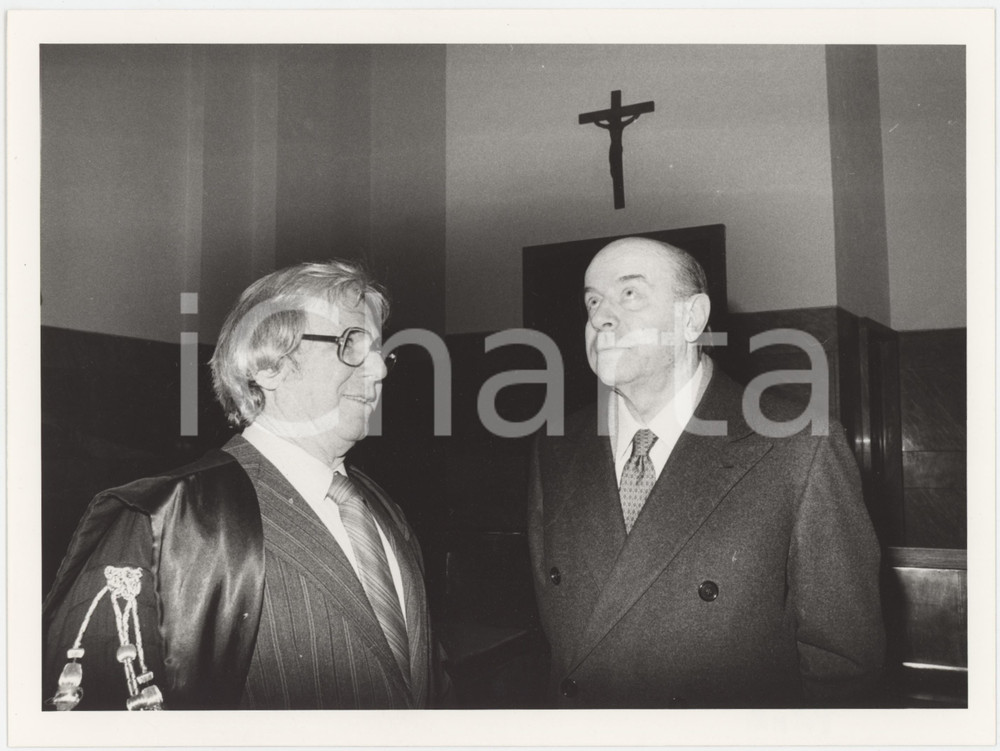 Fotografia d epoca originale 1985 ca MILANO Processo SINDONA Giuseppe PETRILLI Avvocato D AIELLO Foto 24x18 1