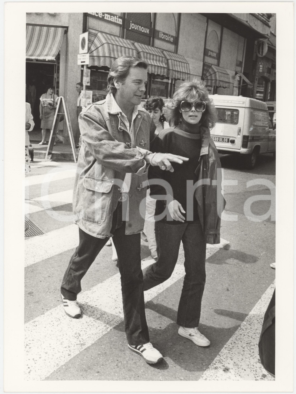 Fotografia d epoca originale 1995 ca FRANCE Robert WAGNER Jill ST. JOHN Ritratto attori  Foto 18x24 cm 1 1