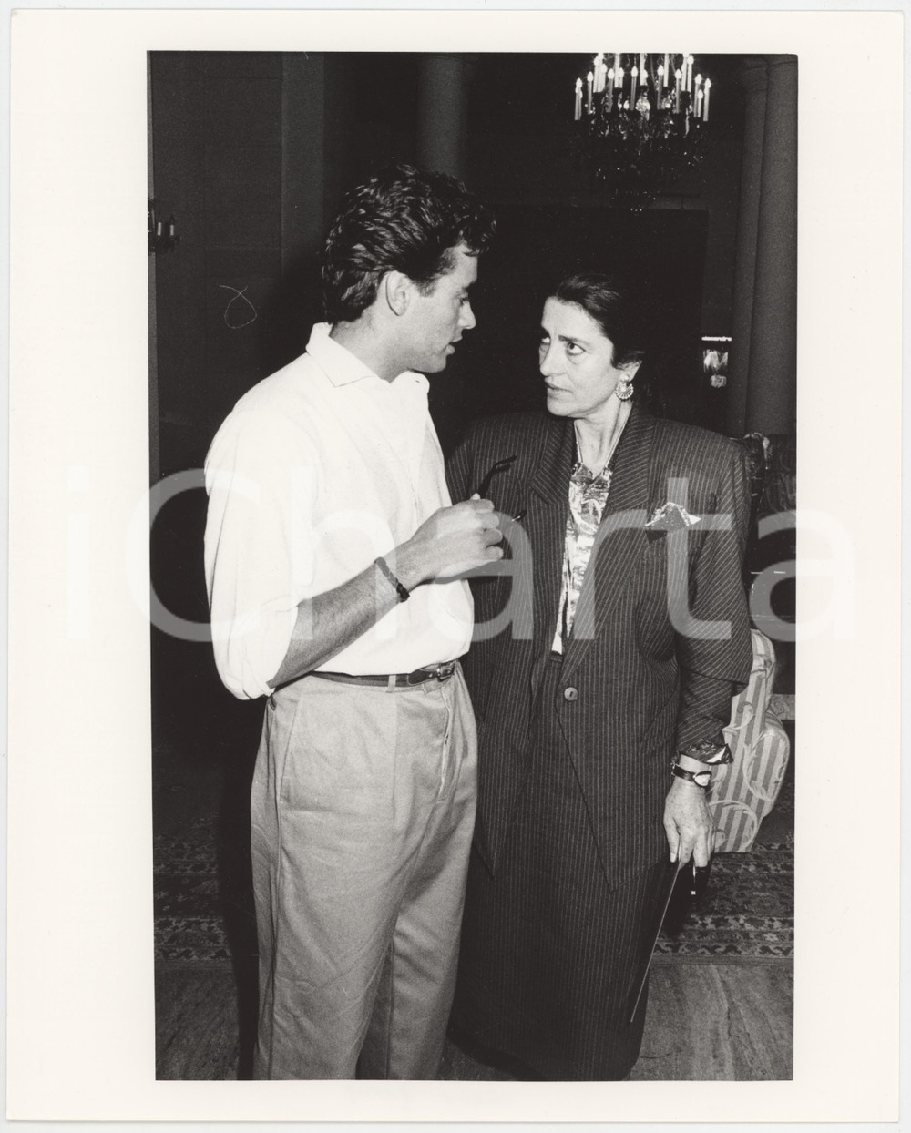 Fotografia d epoca originale 1987 CANNES Festival del Cinema  Irene PAPAS Anthony DELON Foto 20x25 cm 1