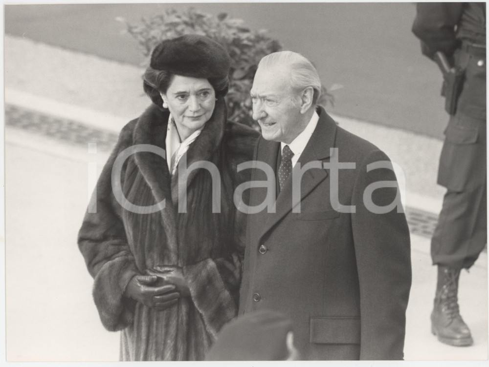 Fotografia d epoca originale 1990 ca AUSTRIA Kurt WALDHEIM Elisabetta RITSCHEL Foto 24x18 cm 1