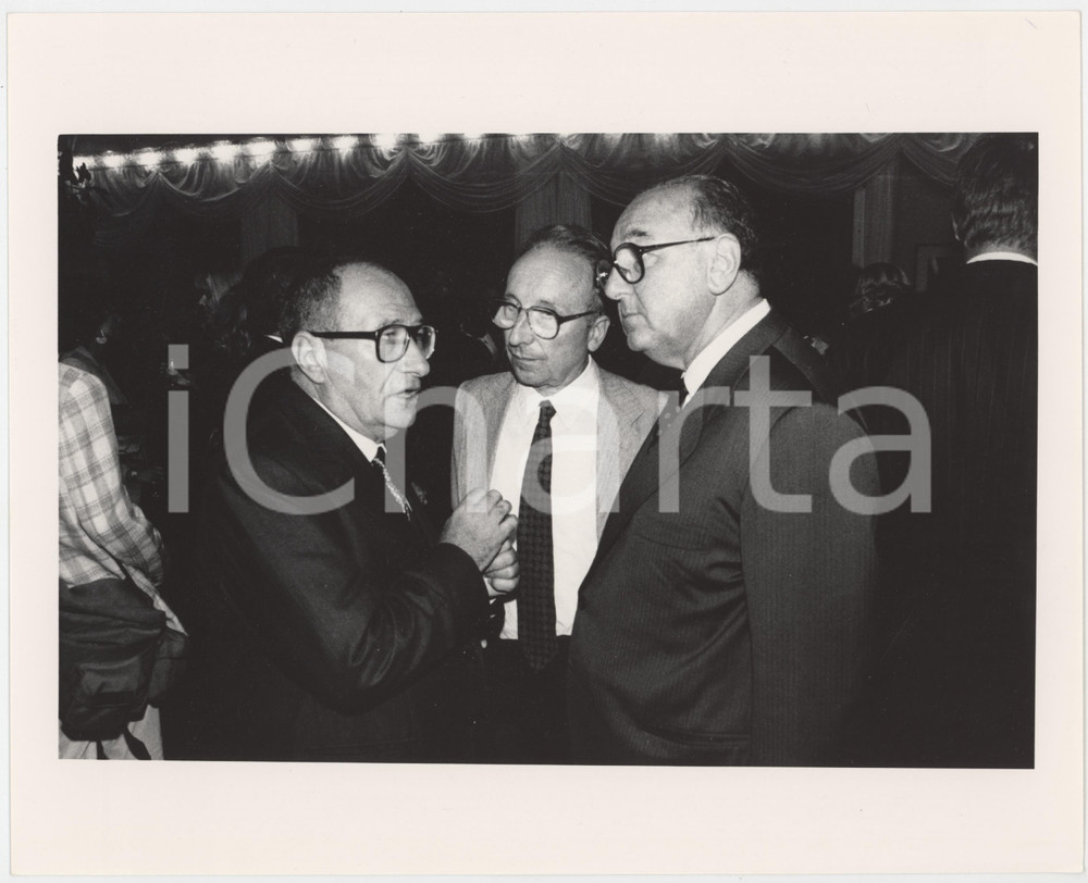 Fotografia d epoca originale 1985 ca RAI Gian Paolo CRESCI Giuseppe ROSSINI Foto 25x20 cm 1