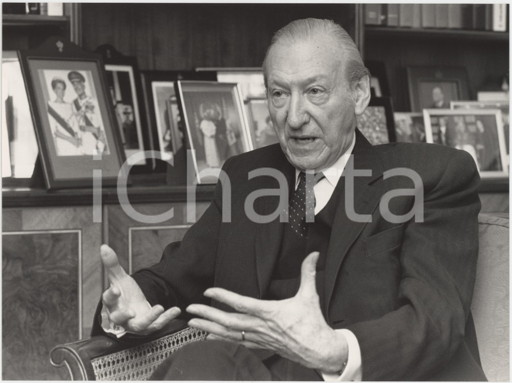 Fotografia d epoca originale 1990 ca AUSTRIA Kurt WALDHEIM Ritratto  Foto 24x18 cm 4 1