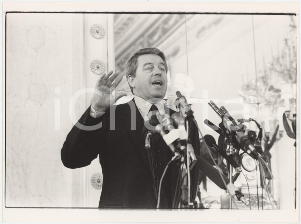 Fotografia d epoca originale 1990 ca AUSTRIA Franz VRANITZKY International Presskonferenz  Foto 24x18 cm 1 1