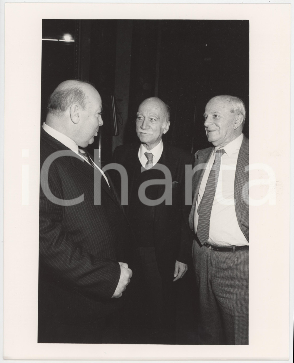 Fotografia d epoca originale 1990 ca MILANO Tom PONZI e Giorgio ALMIRANTE Foto 20x25 cm 3 1
