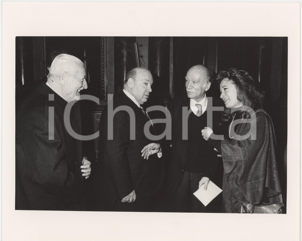 Fotografia d epoca originale 1990 ca MILANO Tom PONZI e Giorgio ALMIRANTE Foto 25x20 cm 1