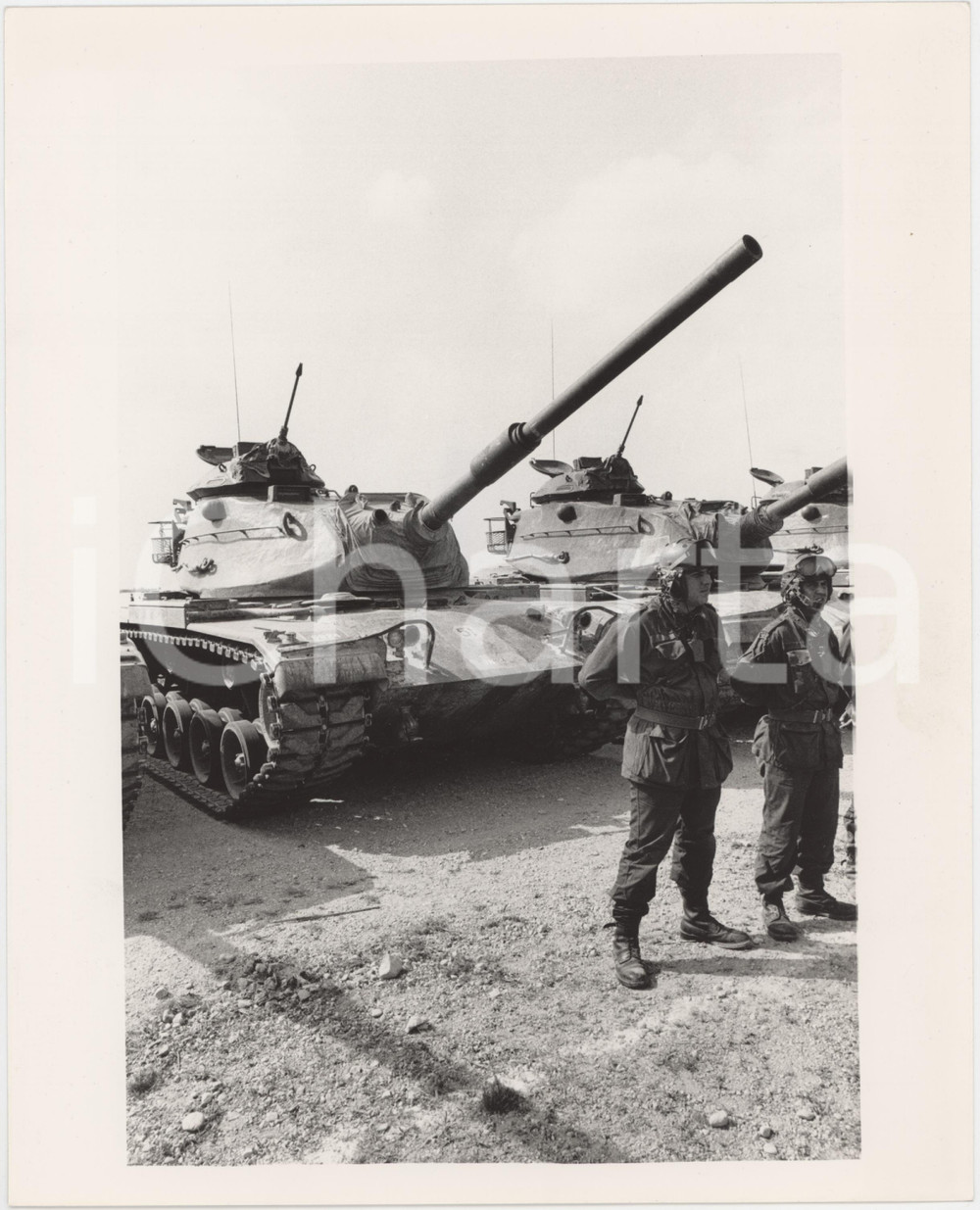 Fotografia d epoca originale 1985 ca ESERCITO ITALIANO  GRANDI MANOVRE Carri armati M60 Patton  Foto 20x25 1