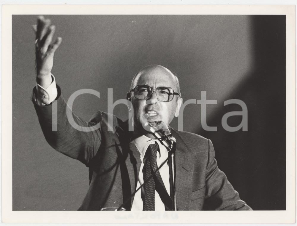Fotografia d epoca originale 1985 ca PARTITO COMUNISTA Giorgio NAPOLITANO Politico PCI Foto 24x18 cm 3 1