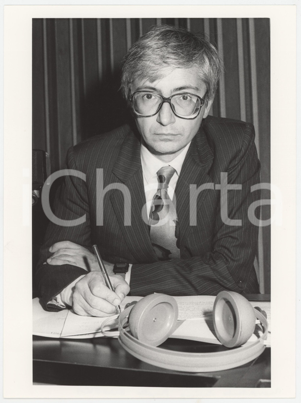 Fotografia d epoca originale 1988 CNR EUREKA Fabio PISTELLA Ritratto del fisico  Foto 18x24 cm 1