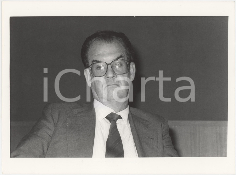 Fotografia d epoca originale 1985 ca CONFINDUSTRIA Alberto FALCK Ritratto  Foto 24x18 cm 1 1