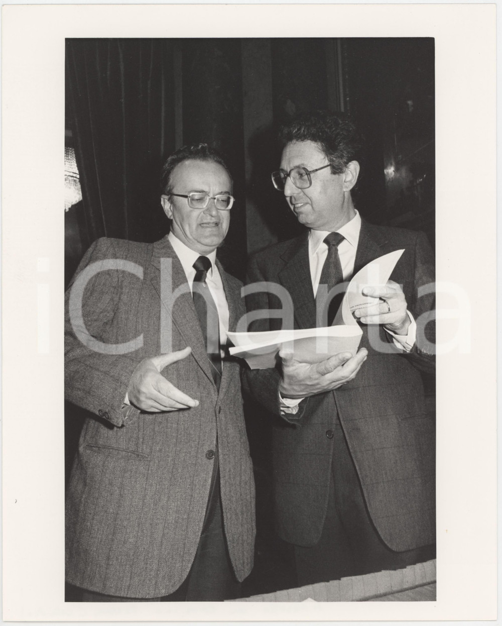 Fotografia d epoca originale 1985 ca DEMOCRAZIA CRISTIANA Roberto MAZZOTTA Camillo FERRARI Foto 18x24 cm 1