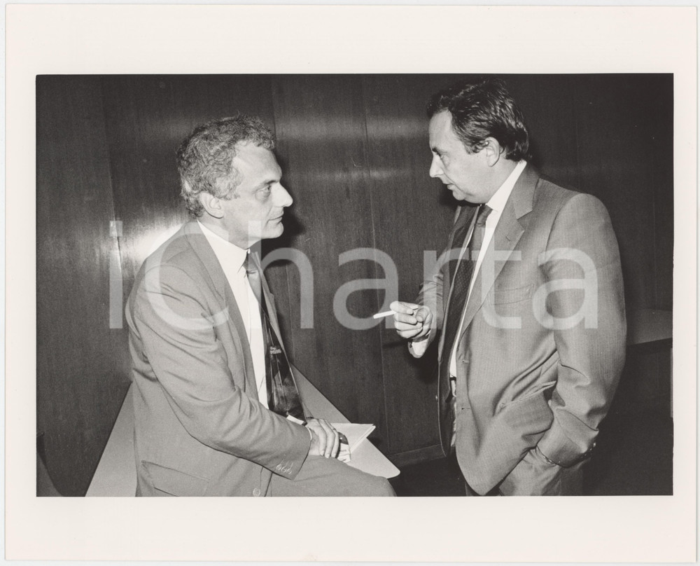 Fotografia d epoca originale 1985 ca CONFINDUSTRIA Carlo PATRUCCO Vincenzo VISCO Ritratto  Foto 25x20 cm 1