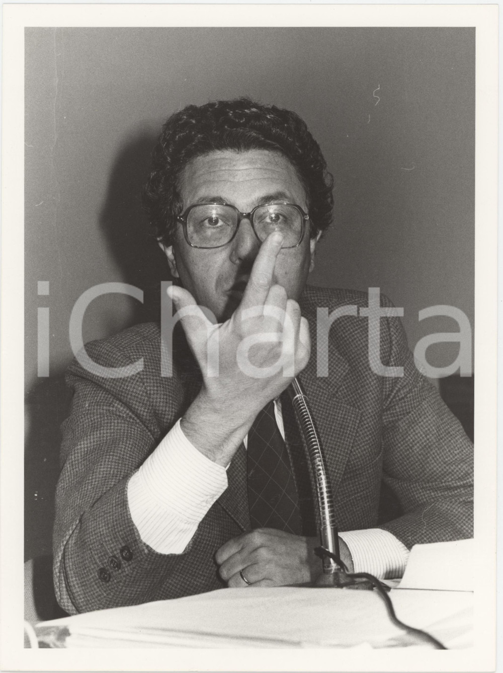 Fotografia d epoca originale 1985 ca DEMOCRAZIA CRISTIANA Roberto MAZZOTTA Politico DC Foto 18x24 cm 9 1