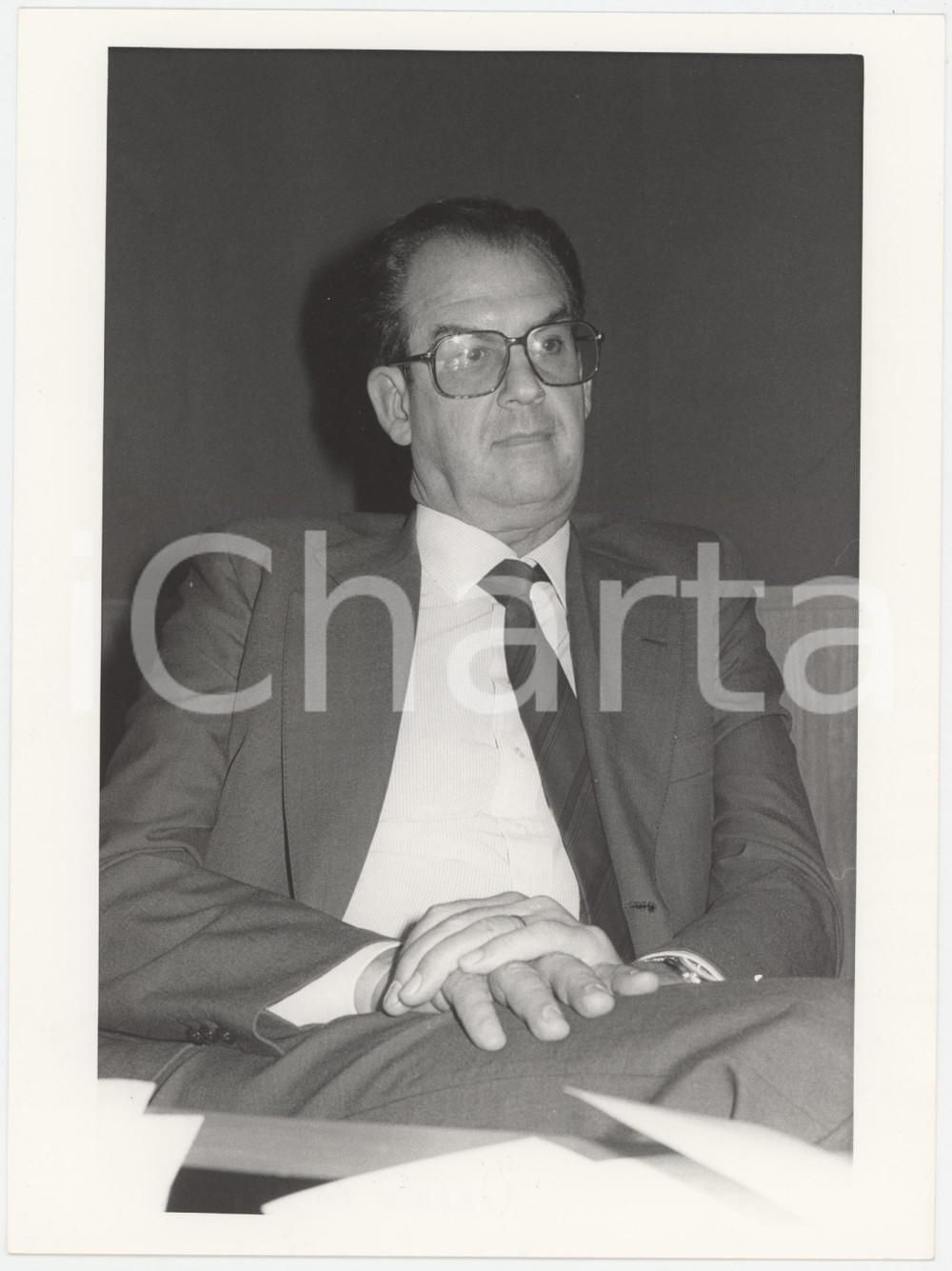 Fotografia d epoca originale 1985 ca CONFINDUSTRIA Alberto FALCK Ritratto  Foto 18x24 cm 1