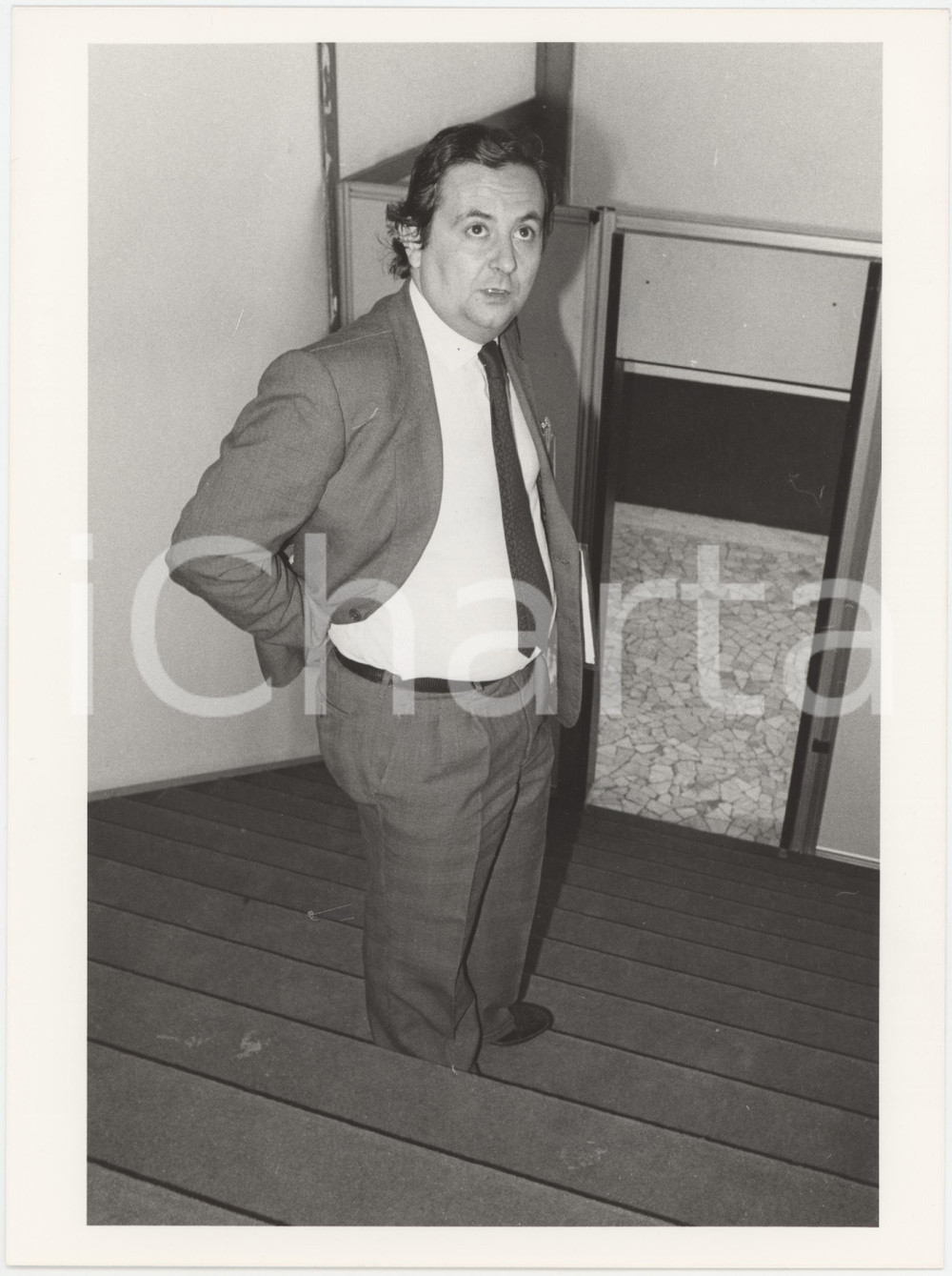 Fotografia d epoca originale 1985 ca CONFINDUSTRIA Carlo PATRUCCO Ritratto  Foto 18x24 cm 12 1