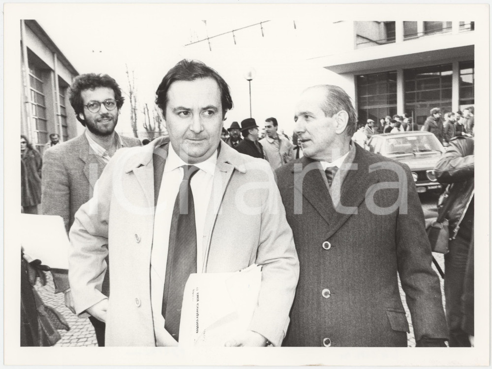 Fotografia d epoca originale 1985 ca CONFINDUSTRIA Carlo PATRUCCO Luigi LUCCHINI Foto 24x18 cm 1